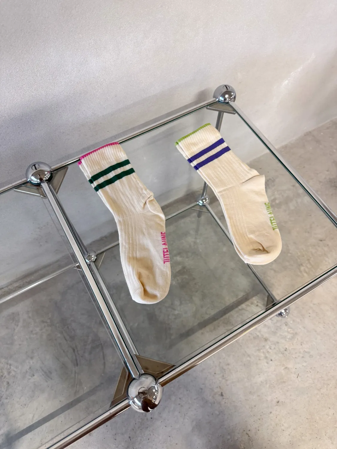 Jutelaune Green Stripe sokken one size gestreept