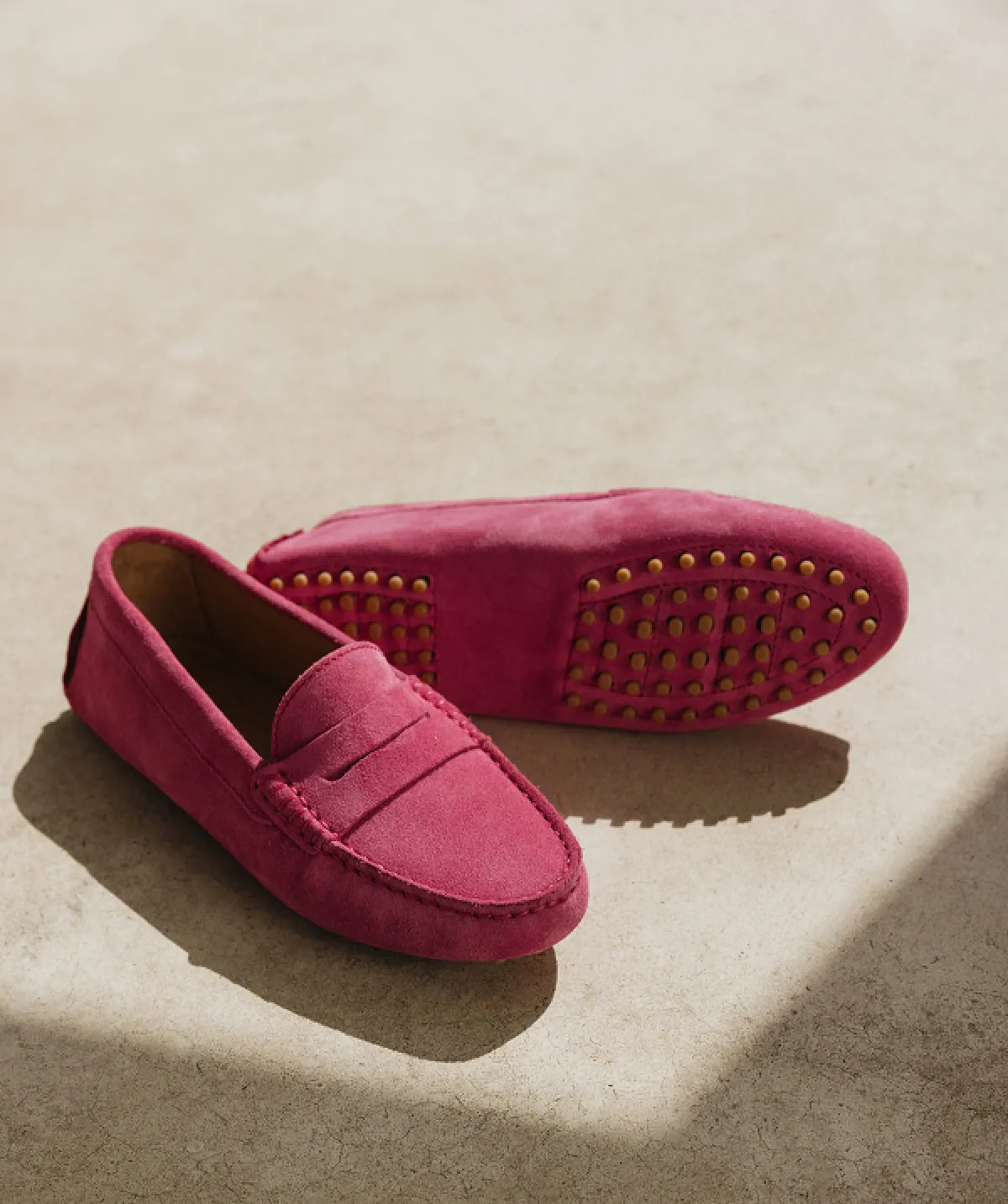 Finsbury Arlequin Loafers Roze Velours