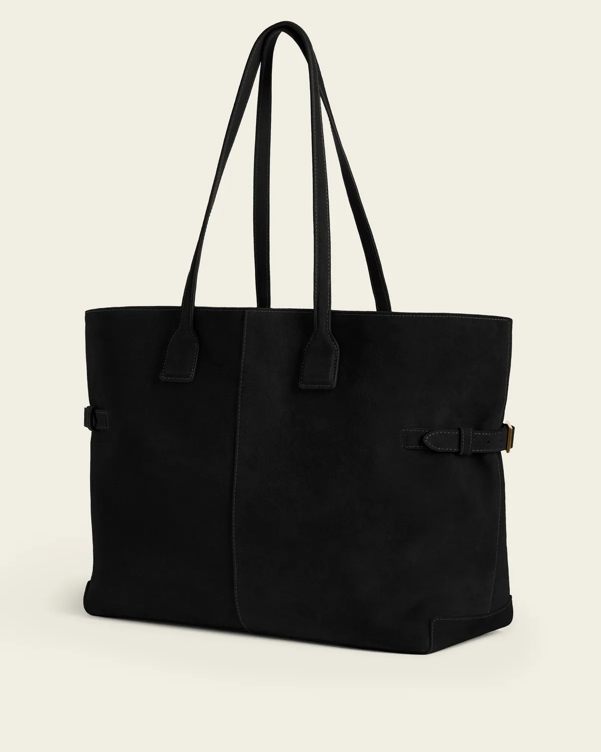 Flattered Lesley shopper zwart suede groot