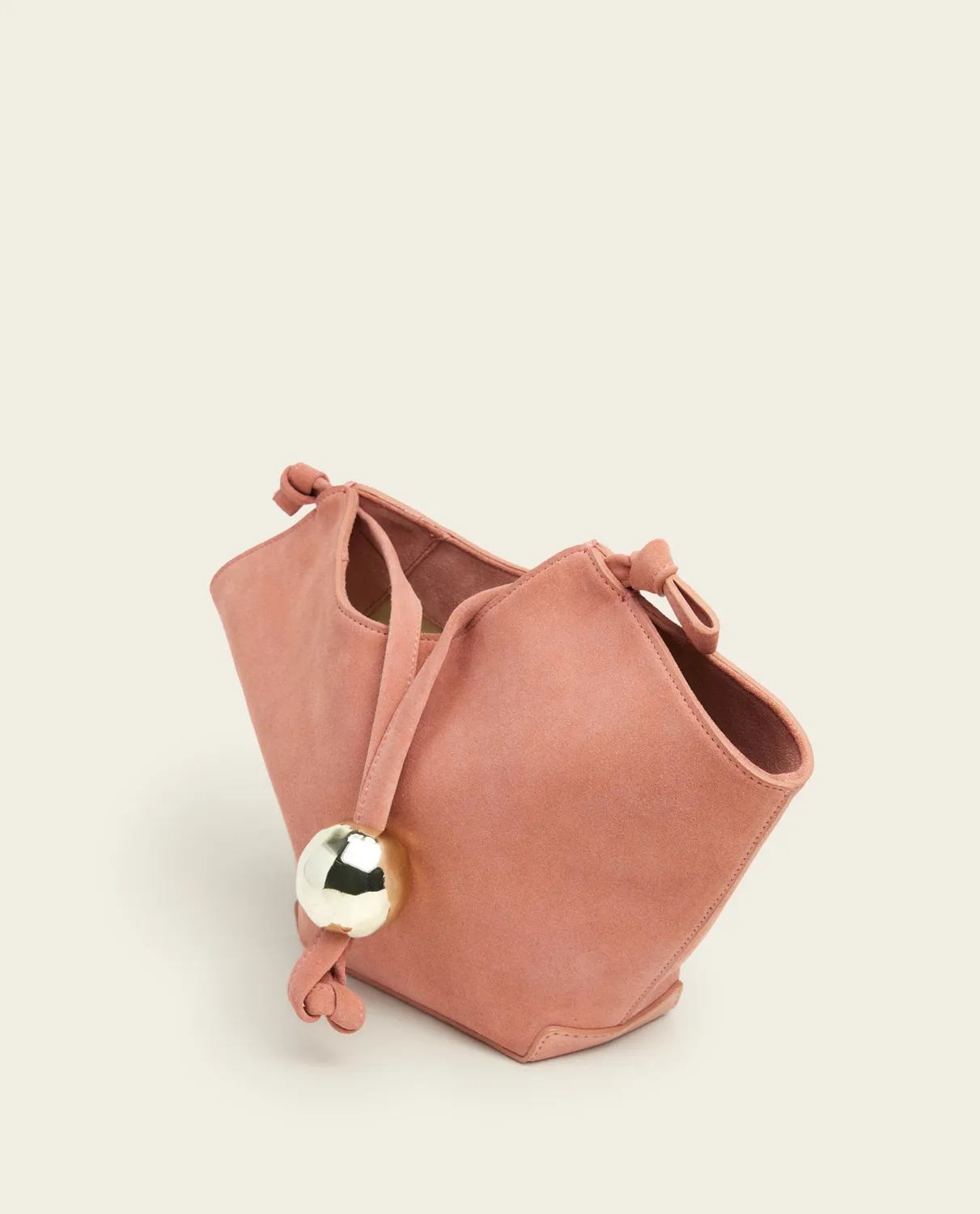 Flattered Donia schoudertas suède blush pink mini
