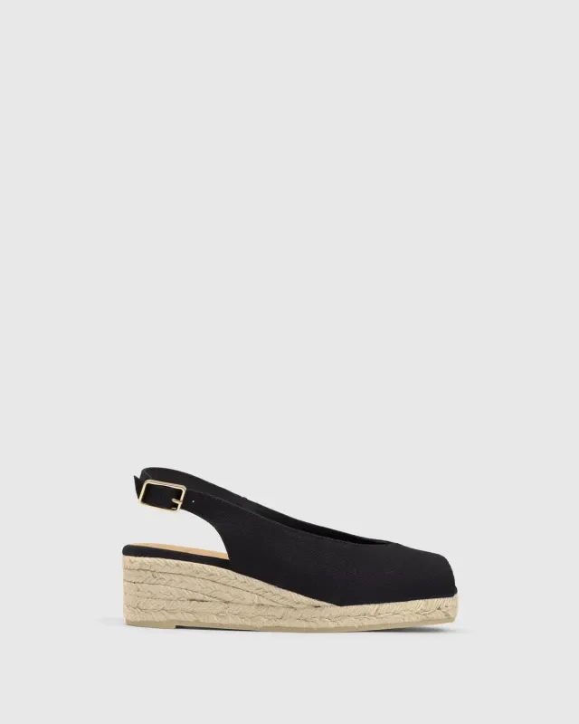 Castaner Dosalia 3/001 espadrille zwart peep-toe