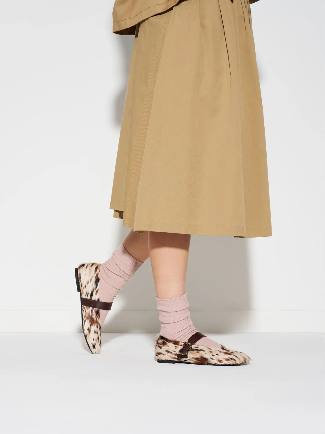 Frau Verona animal print ballerina's met bandje