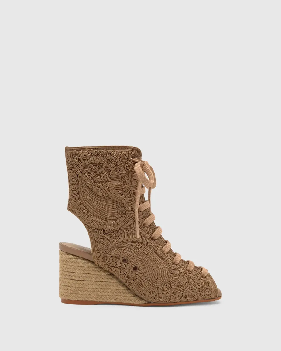 Castaner Bertina T/271 enkellaarsjes paisley taupe 8 cm