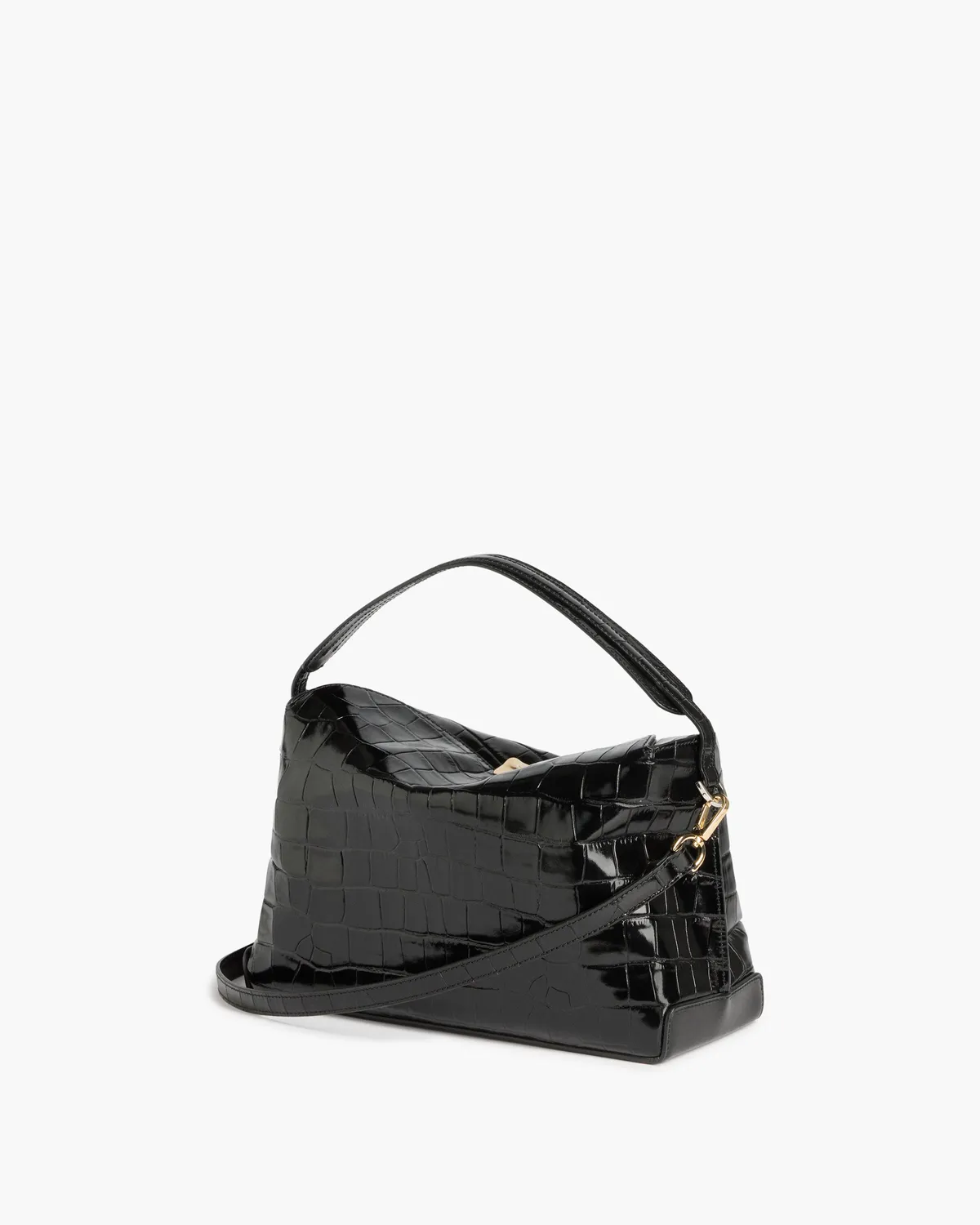 Flattered Hanna Grande handtas zwart croco leer