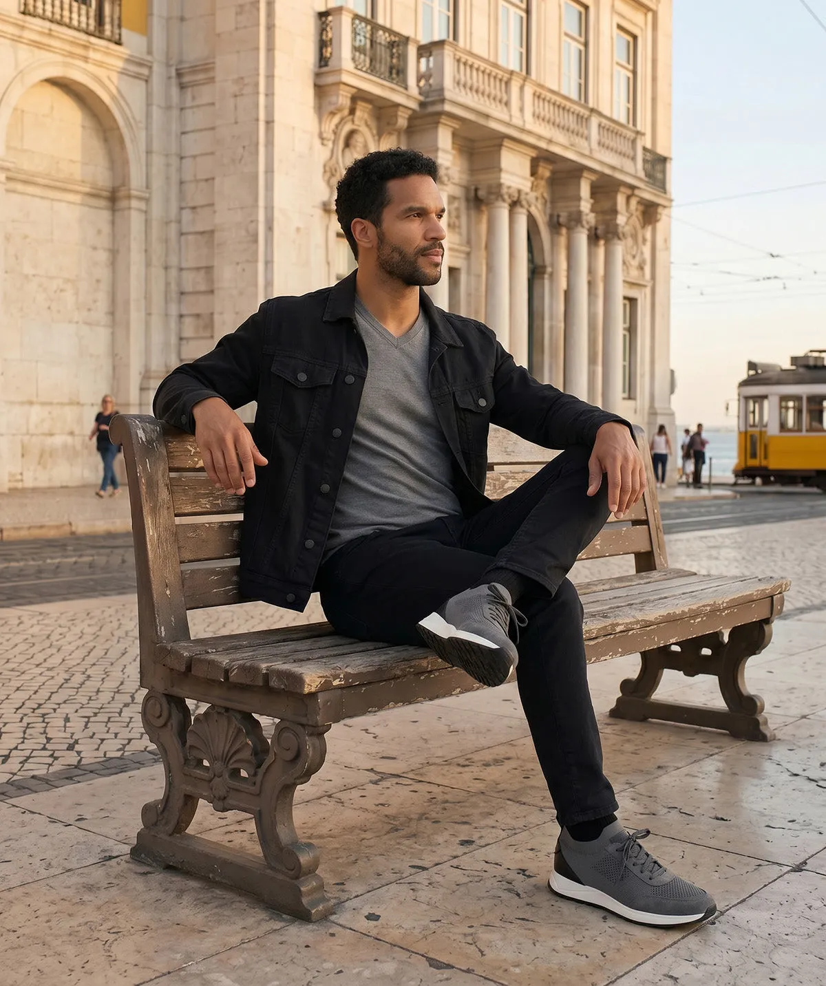 Finsbury Rico sneakers parelgrijs canvas leer