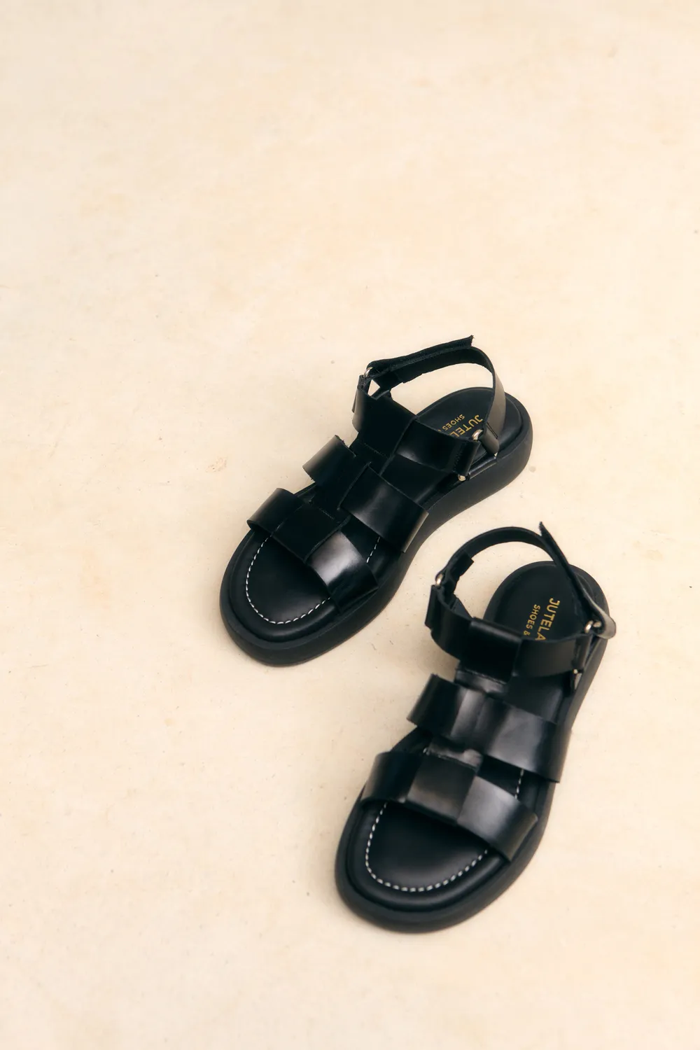 Jutelaune Selma sandalen zwart nappa leer