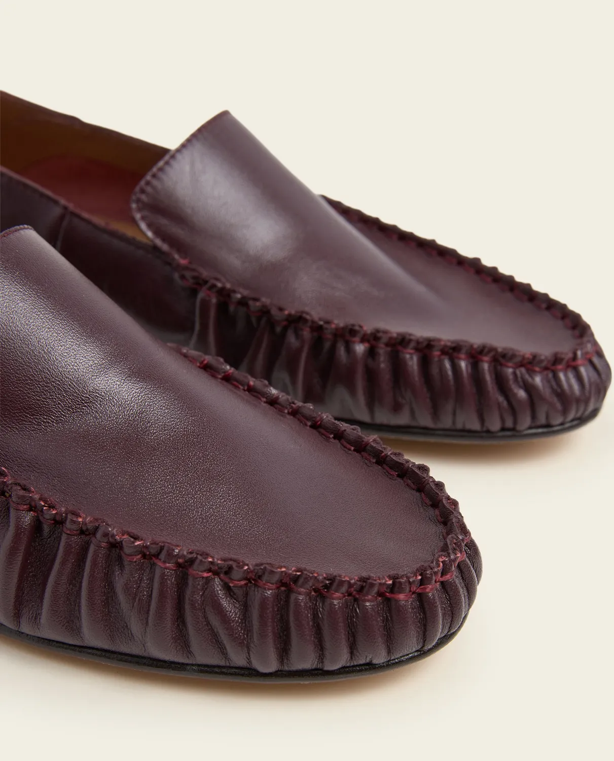 Flattered Bon Bon loafer leer burgundy instapper
