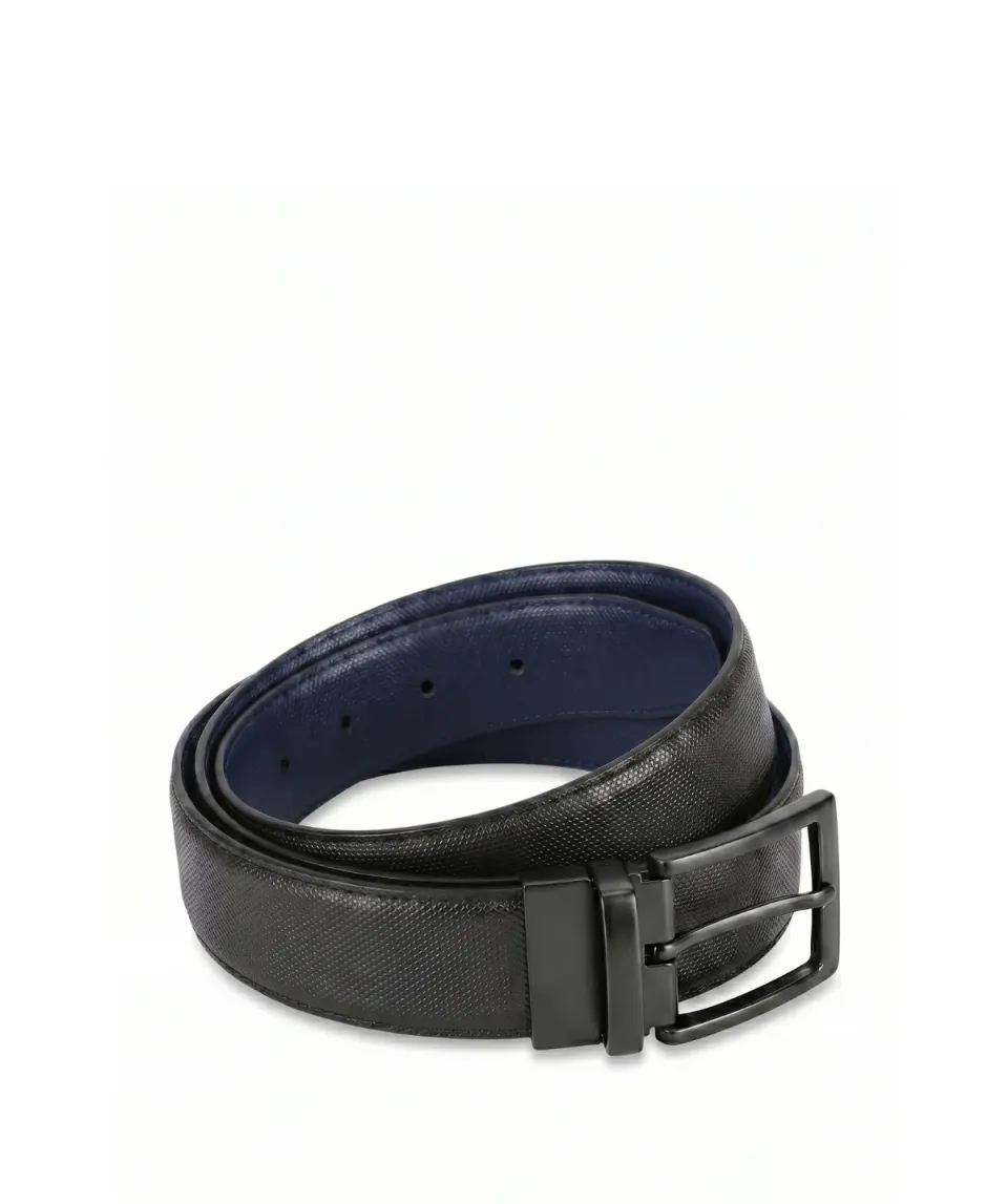 Finsbury riem omkeerbaar zwart blauw leer