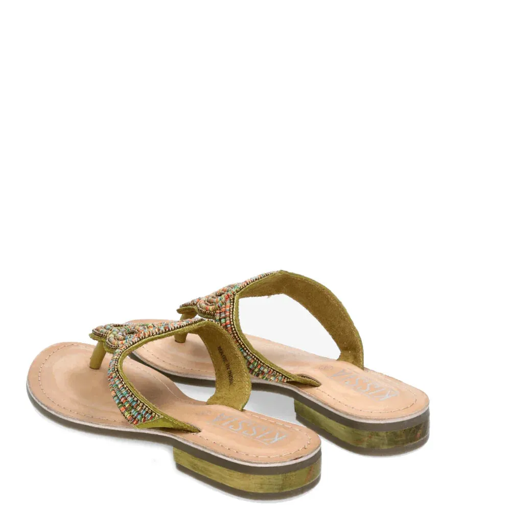 Donelli Chenai slippers licht groen leer