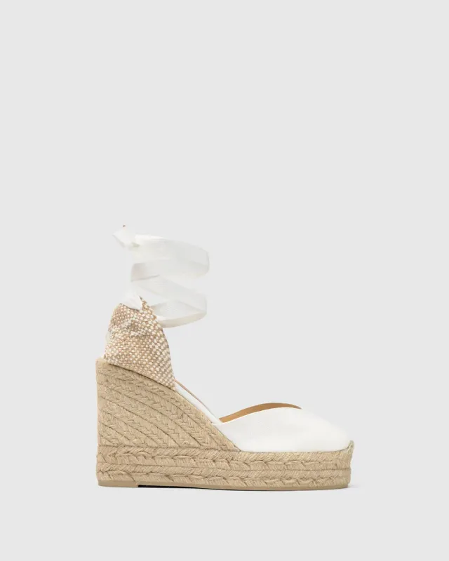 Castaner Chiara 8ED 001 espadrille sleehak wit 11 cm