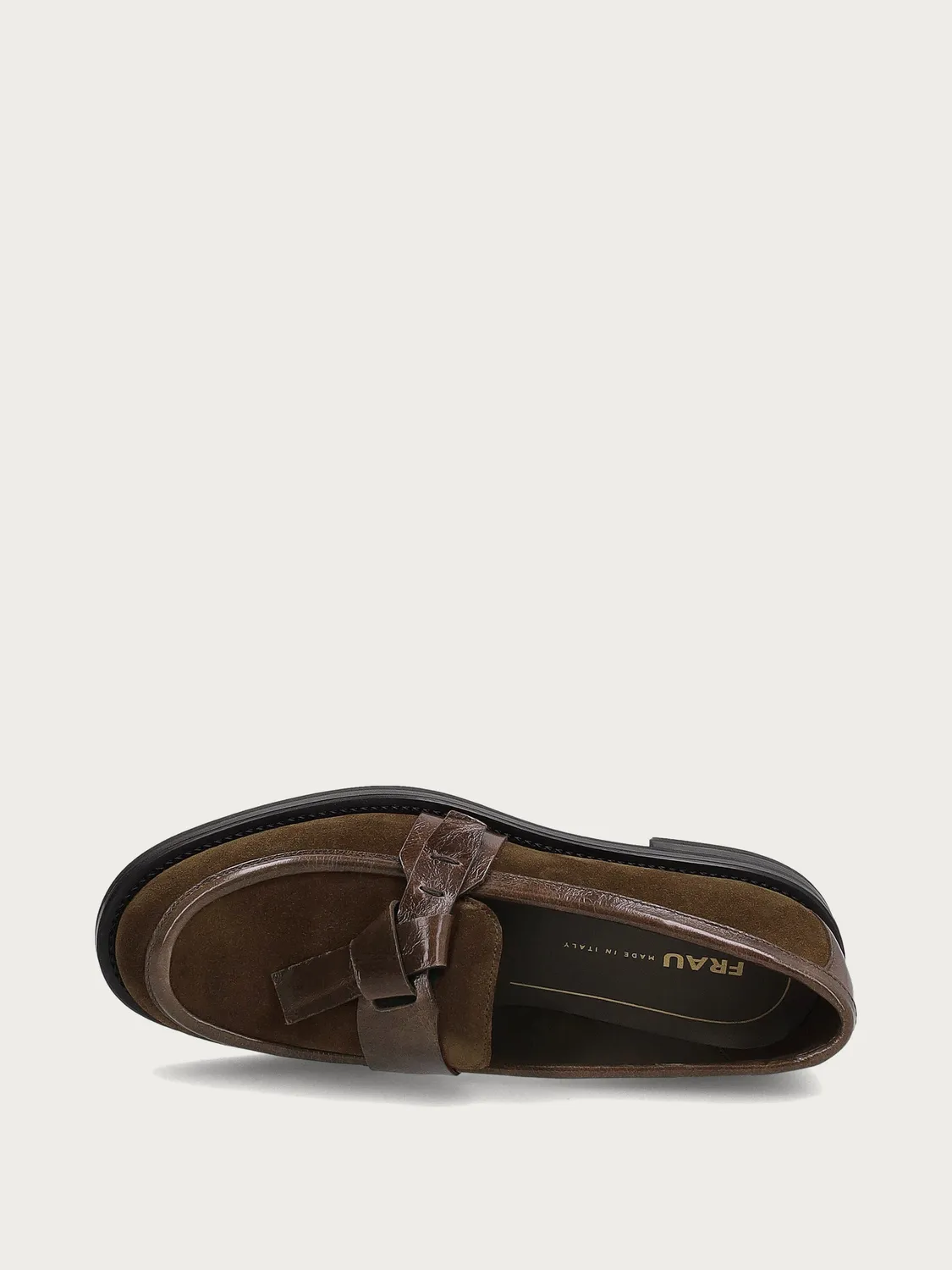 Frau Verona groene suède loafers dames strik
