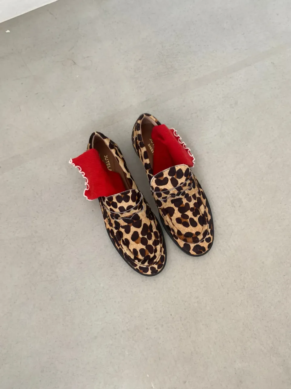Jutelaune Red Ruffle sokken rood ruches katoen