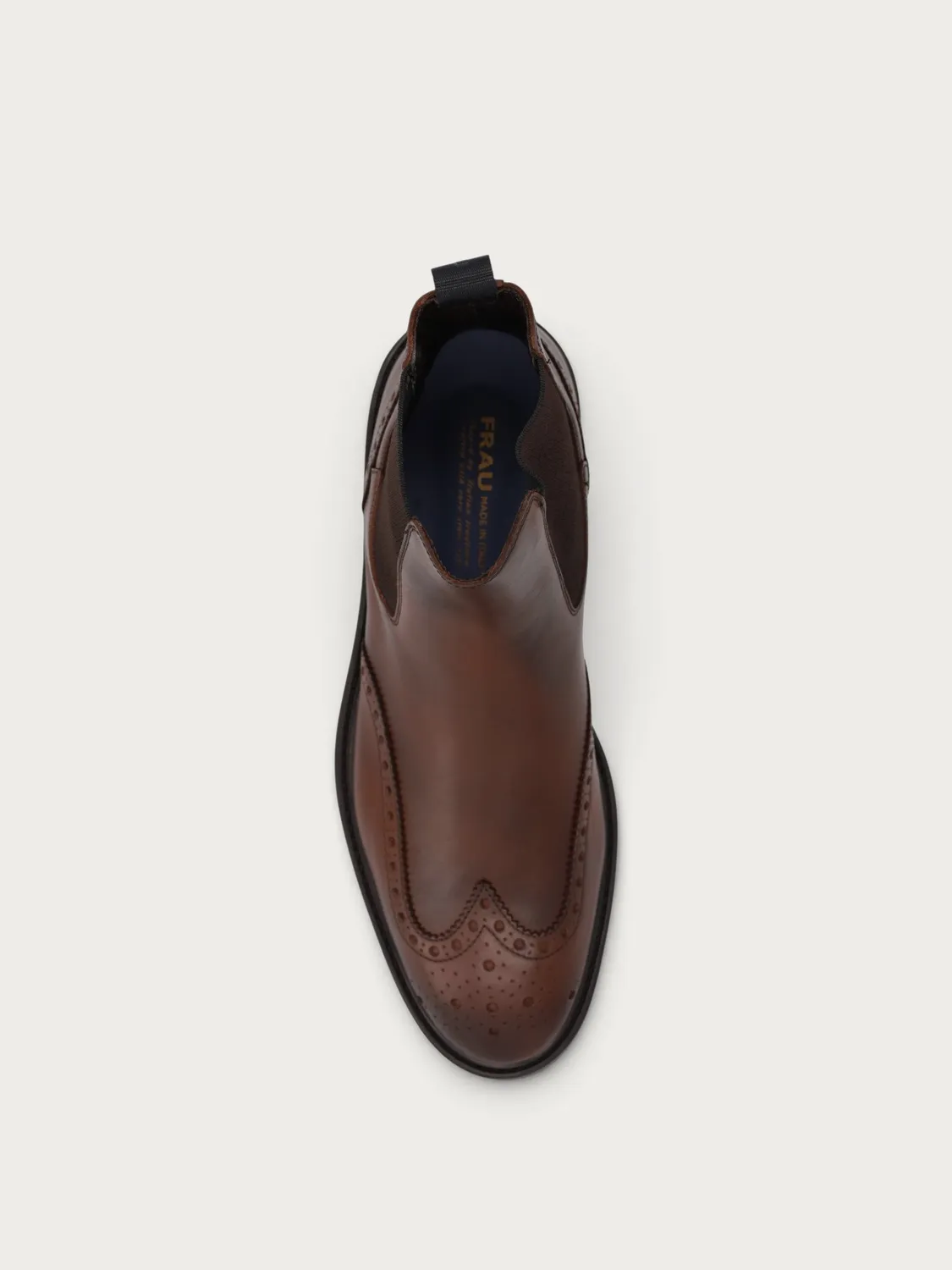 Frau Signature bruine leren boots wing-tip