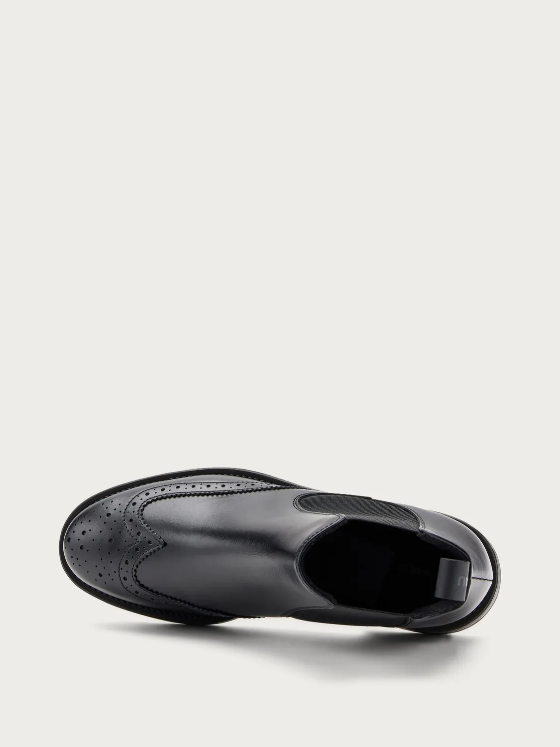 Frau Verona chelseaboots zwart leer wing-tip dames