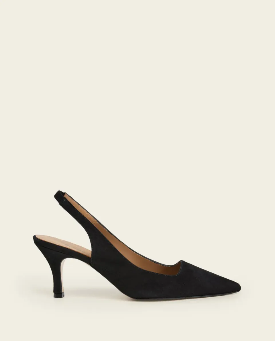 Flattered Franchesca pumps zwart suède slingback