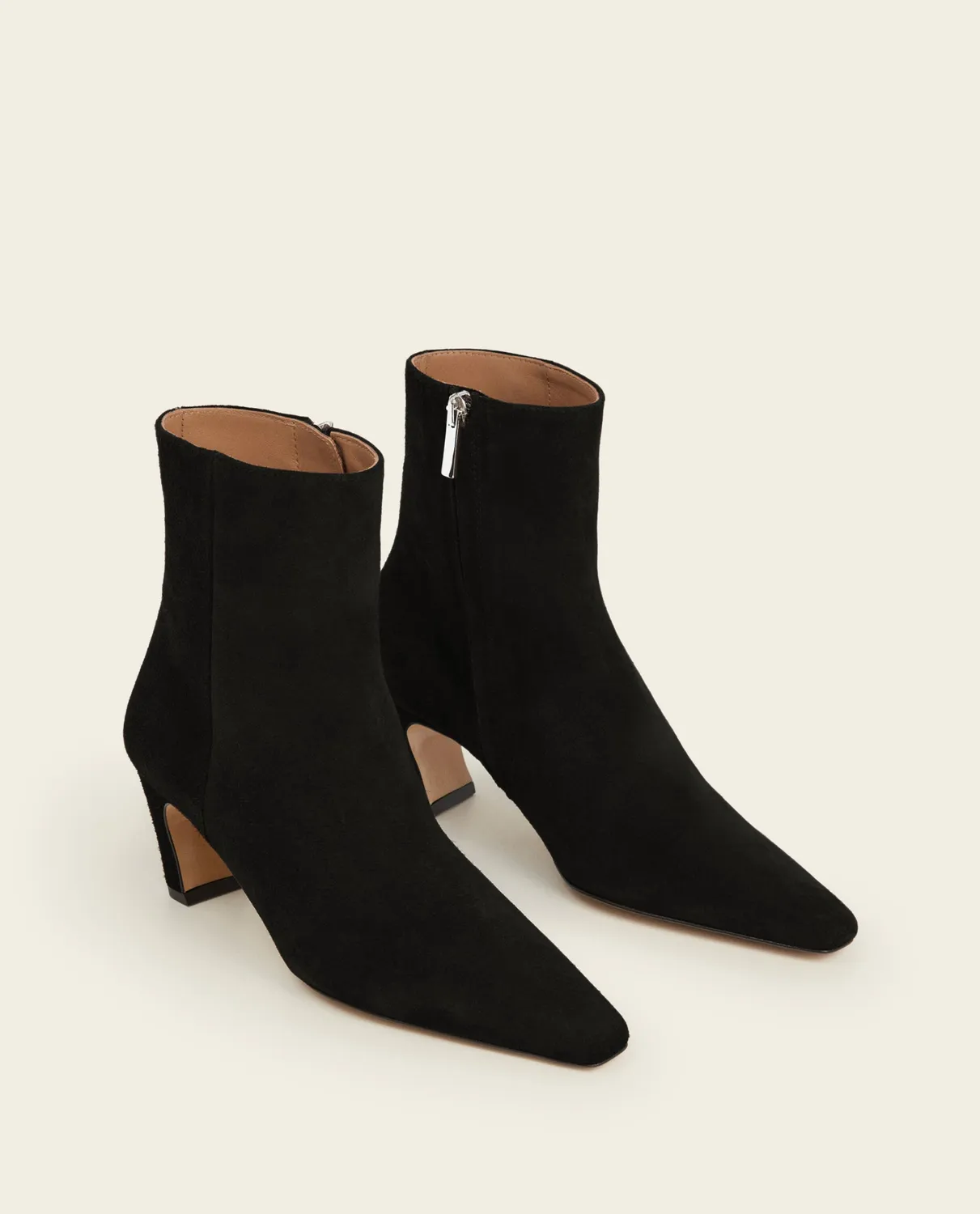Flattered Xena Suede Black laarzen zwart suede 55mm hak