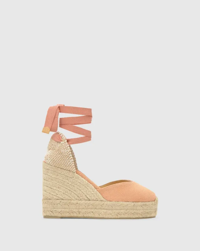 Castaner Chiara 8ED/002 espadrille peach 11 cm wig