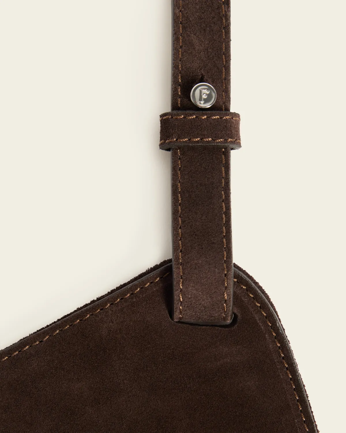 Flattered Dahlia Tote Bag Suede Chocolate shopper