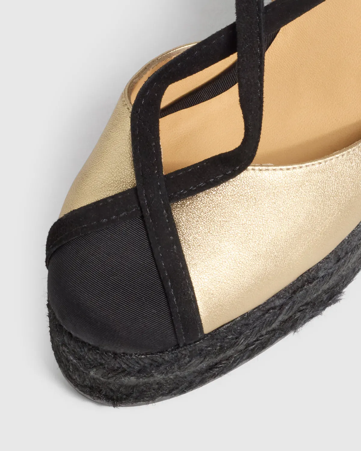 Castaner Casilda CSC/8ED/118 espadrilles zwart-goud peep-toe