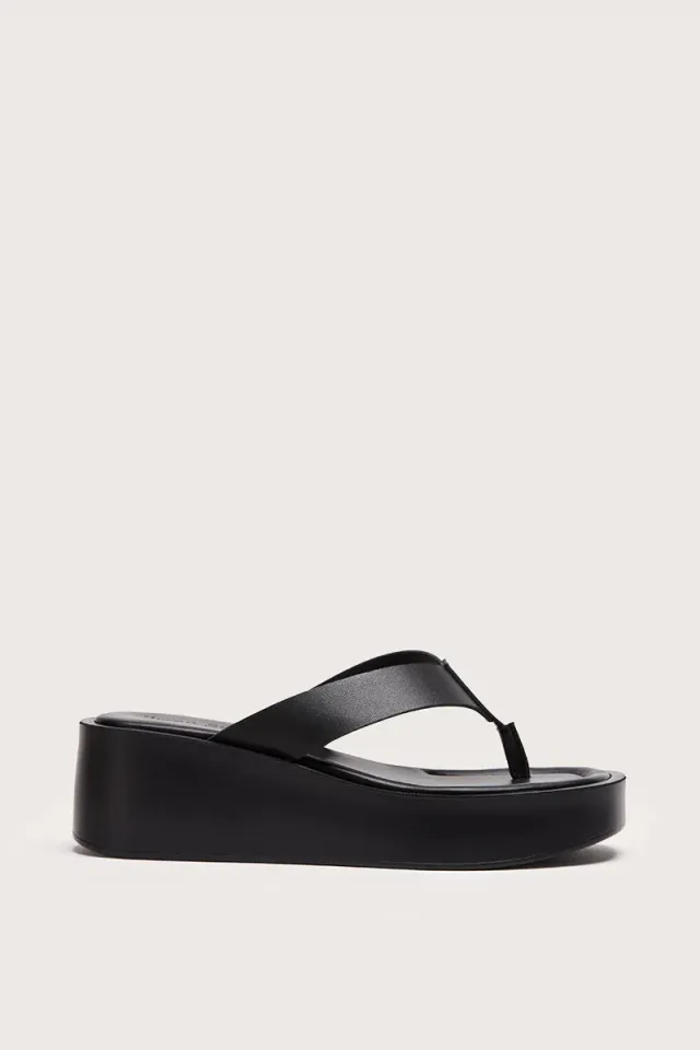 Bryan Stepwise Aruba zwart platformsandalen leer