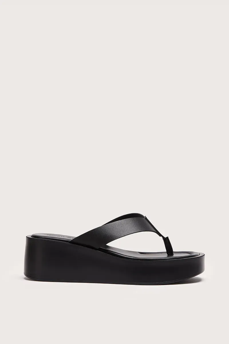 Bryan Stepwise Aruba zwart platformsandalen leer
