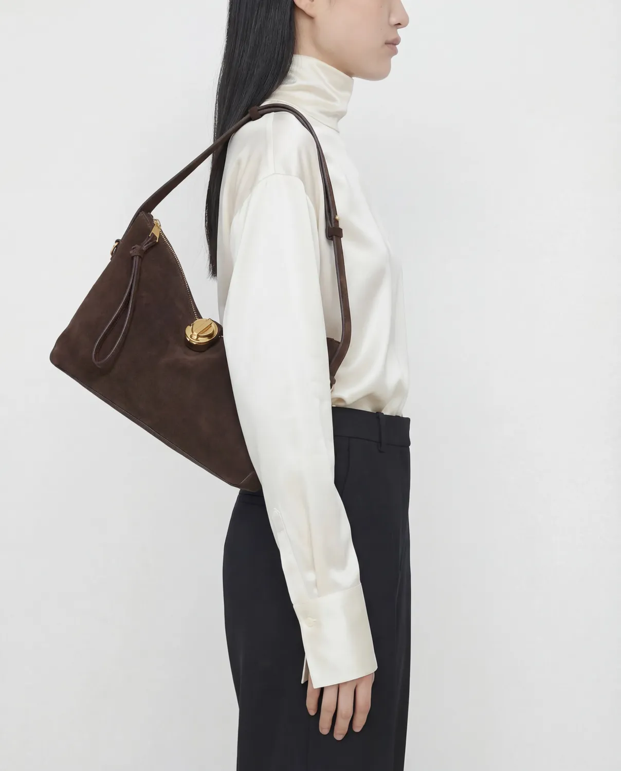 Flattered Gaia Handbag Suede Chocolate handtas