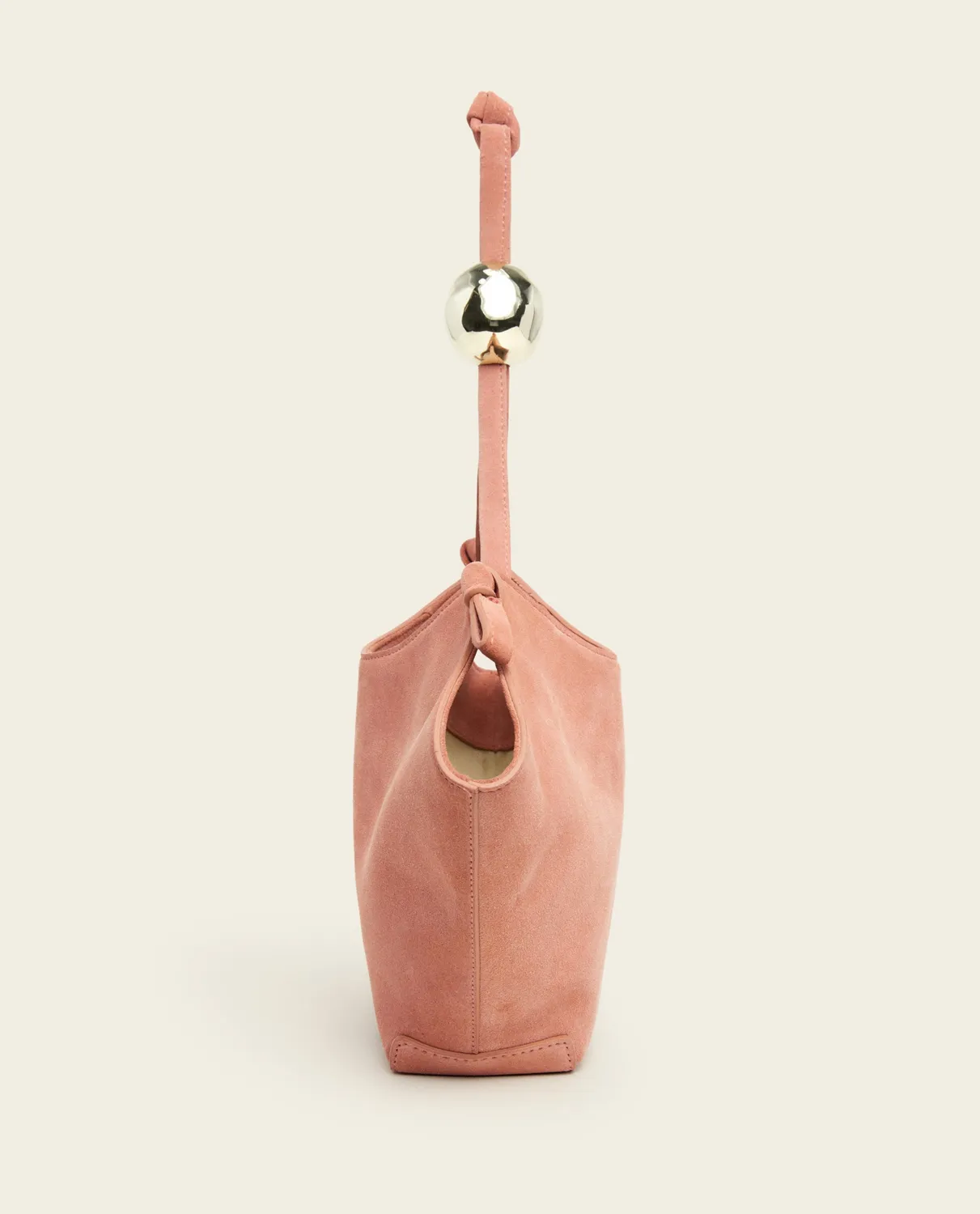 Flattered Donia schoudertas suède blush pink mini