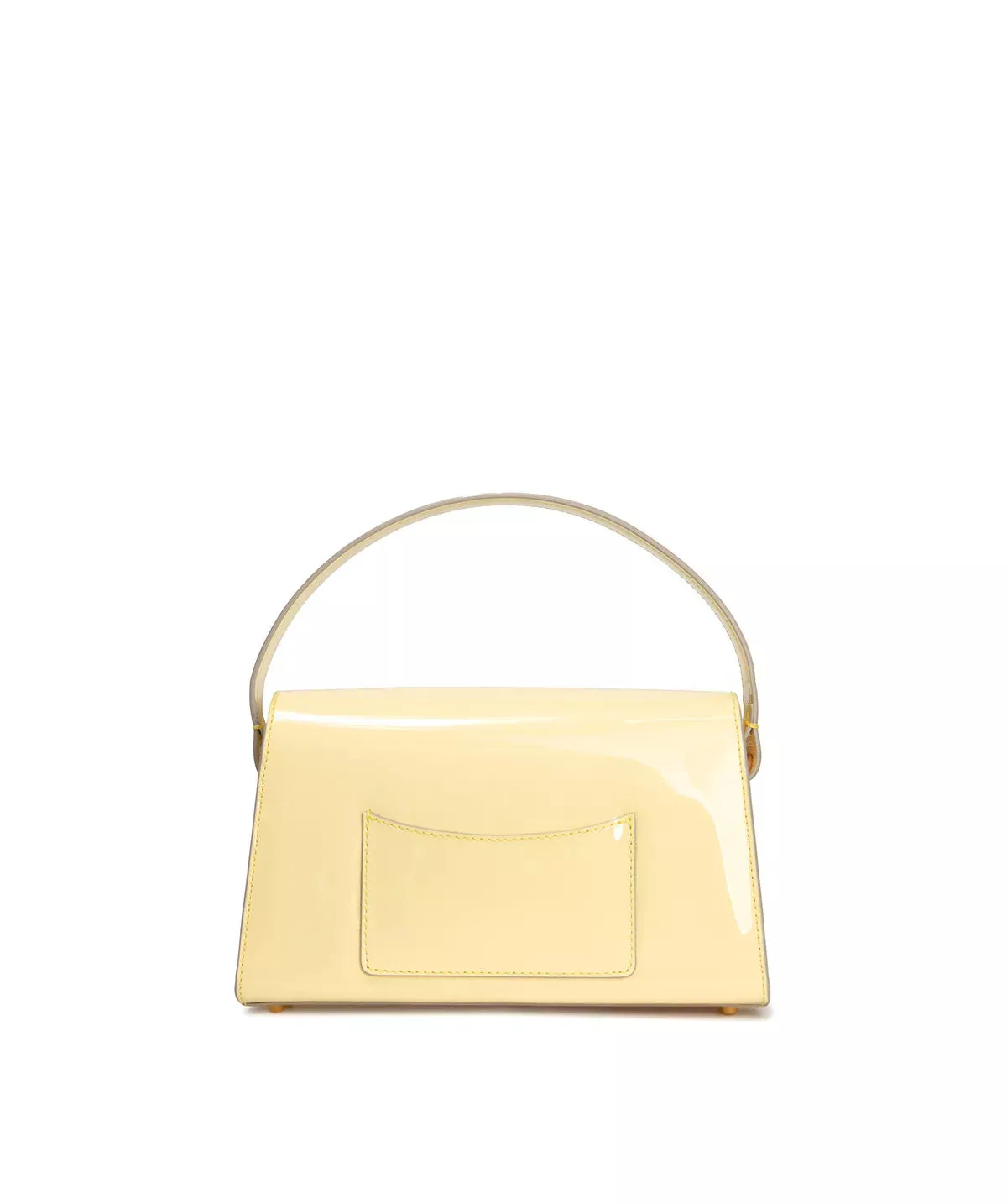 Finsbury FF23 tas pastelgeel leer 23 cm gouden logo