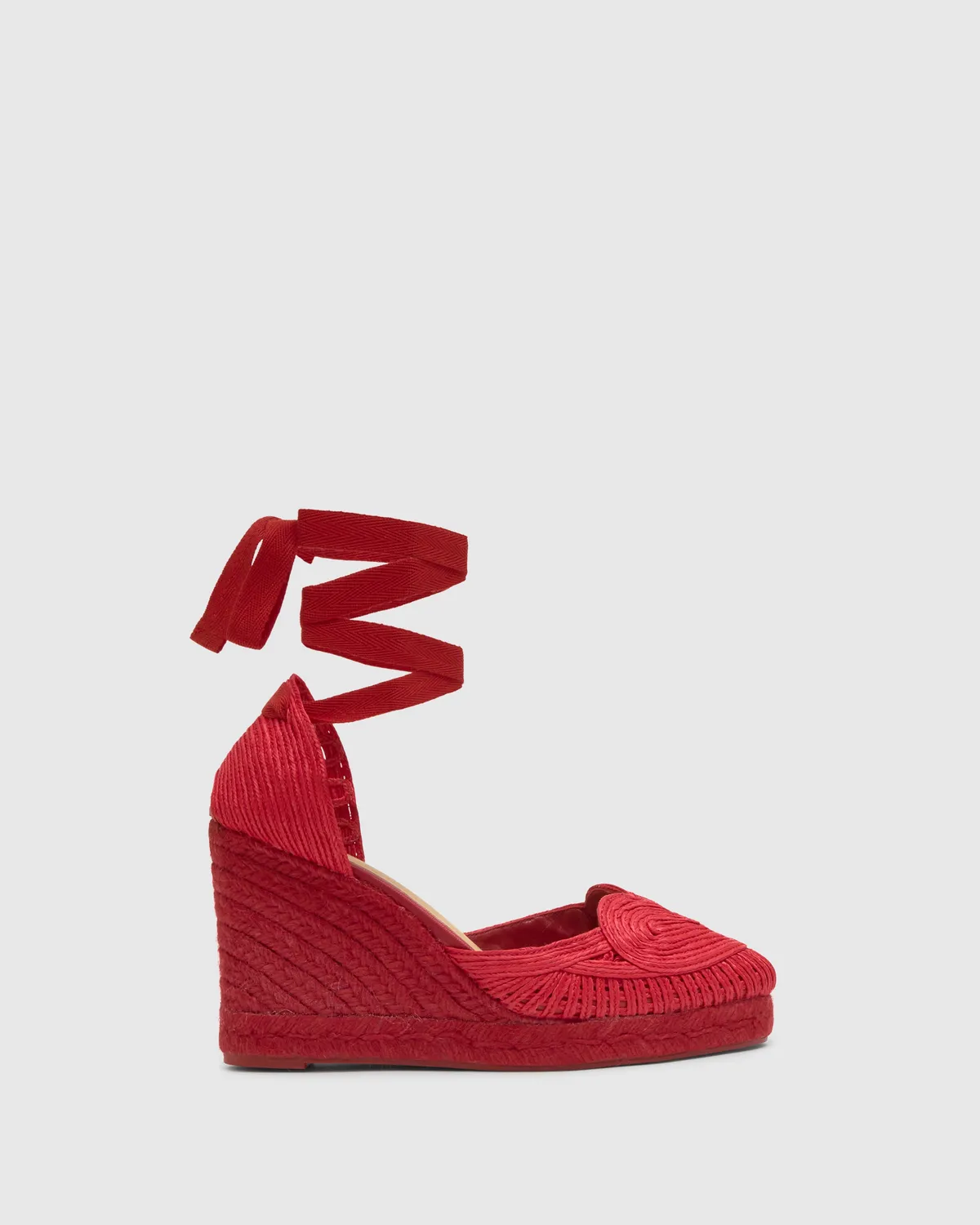 Castaner Cacia C/8/302 espadrilles robijnrood raffia 9 cm