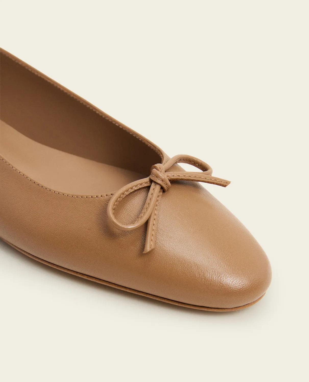 Flattered Bodil ballerina's cognac leer strik
