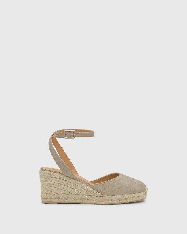 Castaner Cybil 6 268 espadrilles zilver linnen