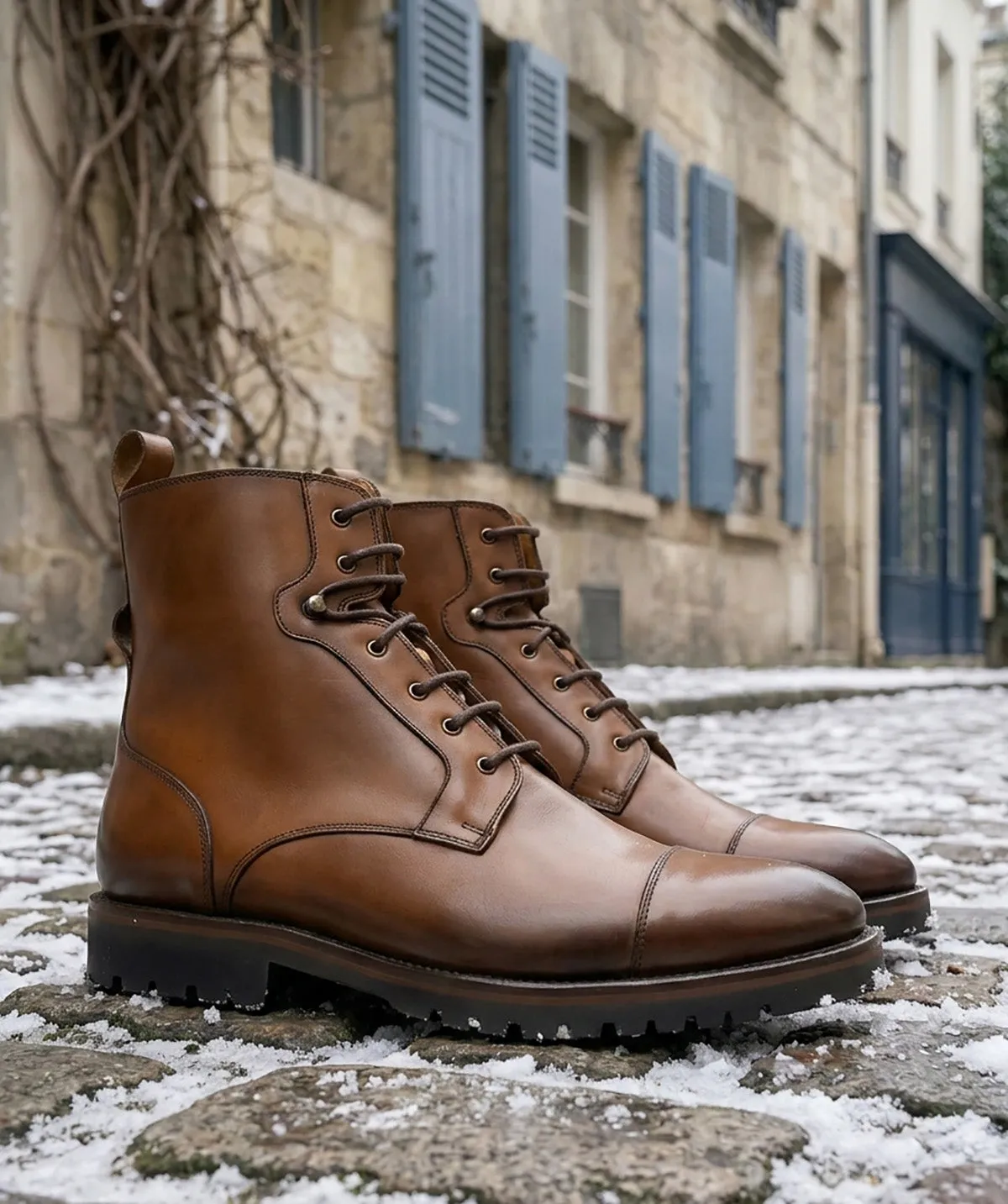 Finsbury Powell boots bruin patina leer