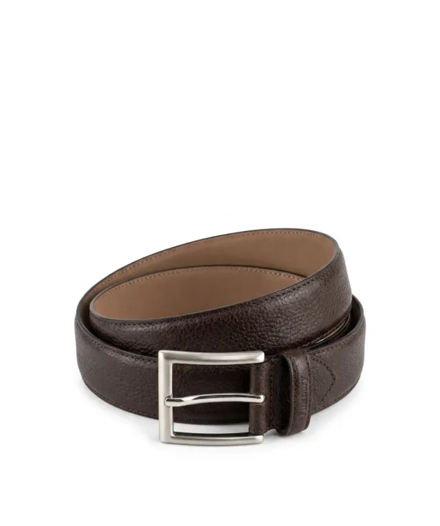 Finsbury riem bruin generfd leer 3,4 cm