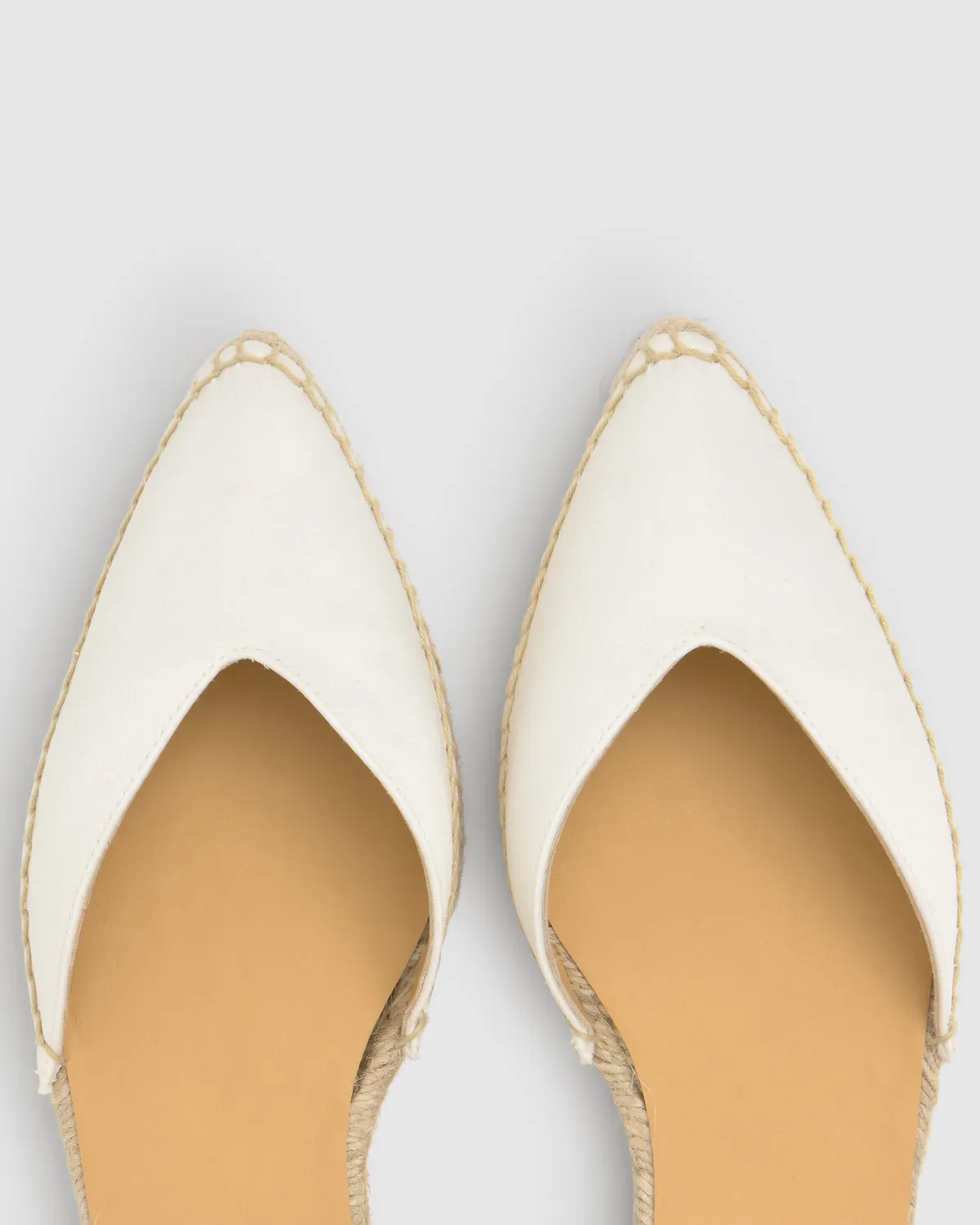 Castaner Brava/006 dames espadrilles crudo satijn plat
