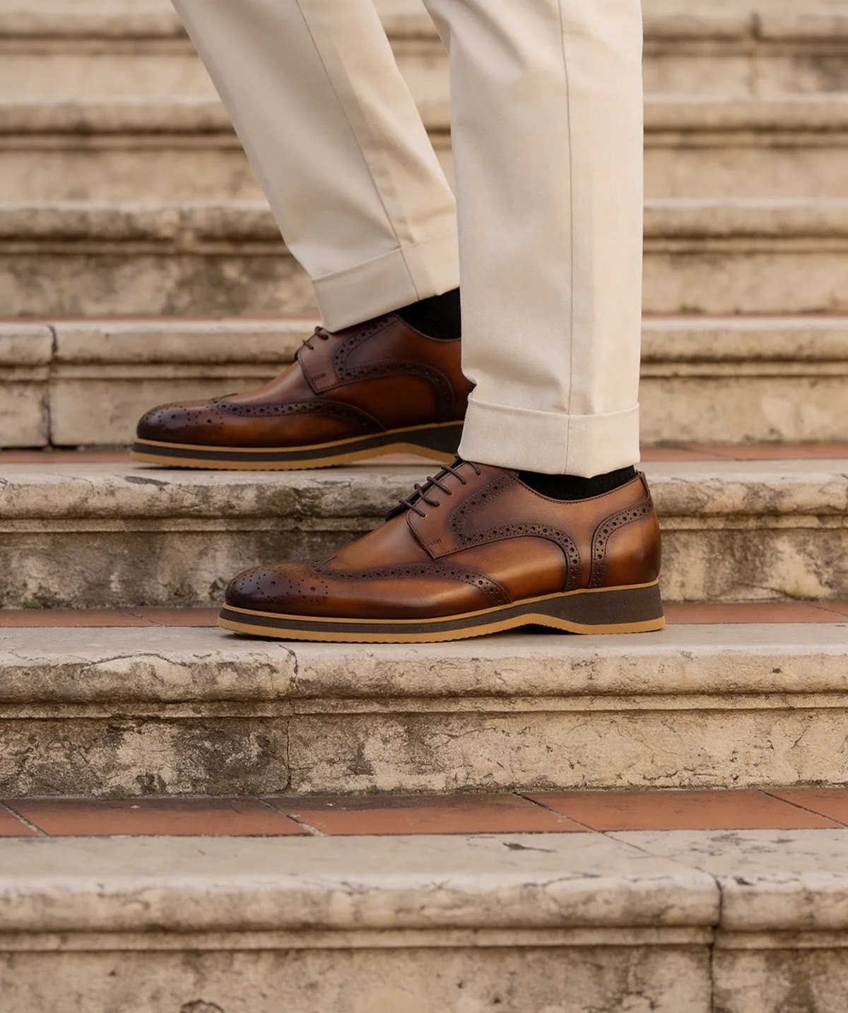Finsbury Tradizione Elias derby bruin patina leer