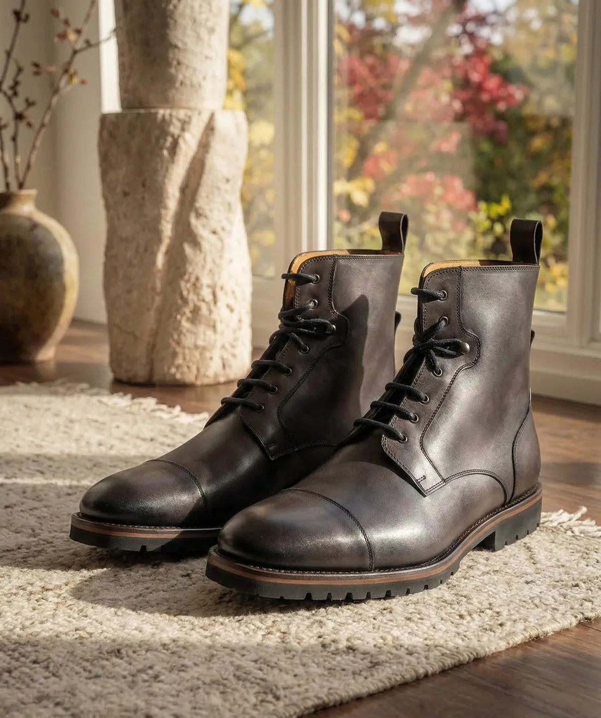 Finsbury POWELL boots grijs patina leer