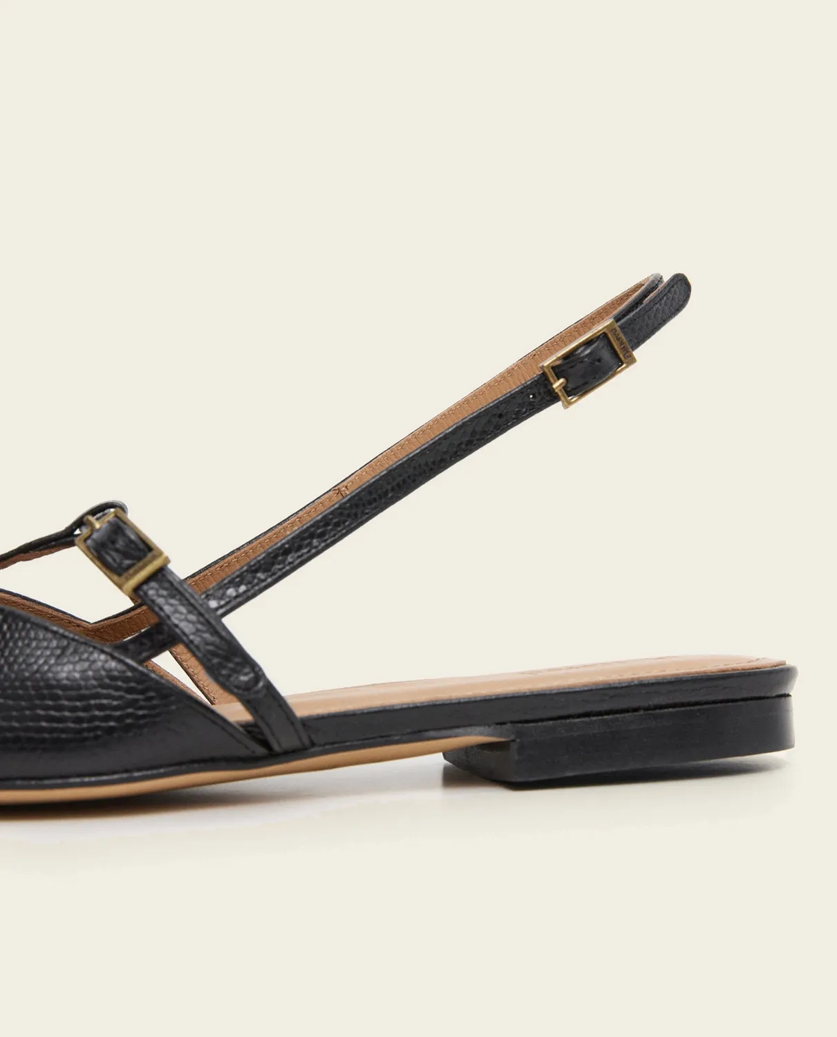 Flattered Josefin sandalen zwart leer hak