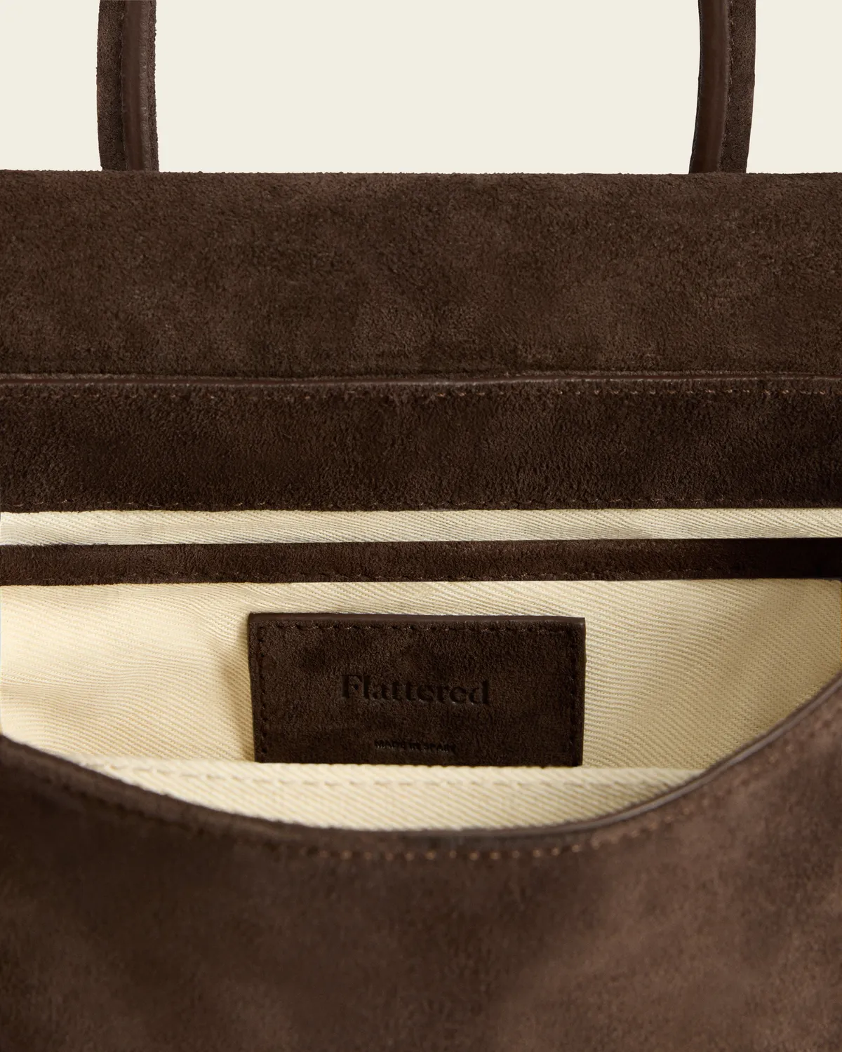 Flattered Lydia Mini tas chocolade suède crossbody