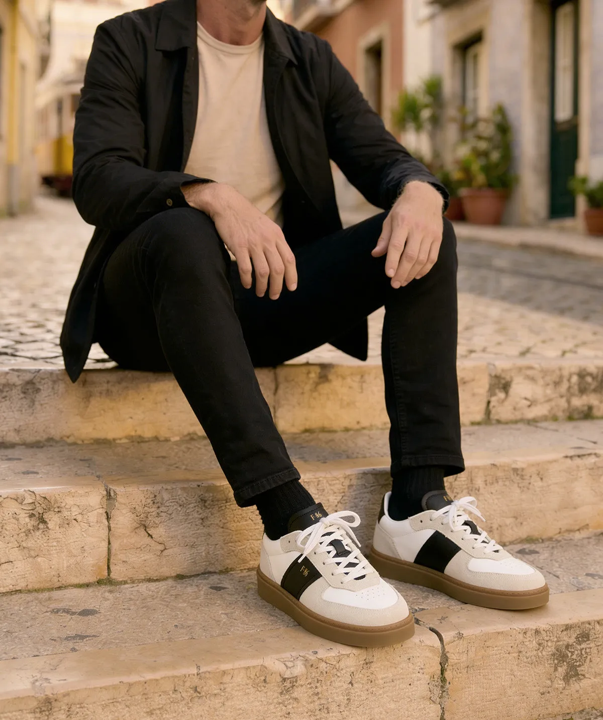 Finsbury Alexis sneakers zwart wit heren