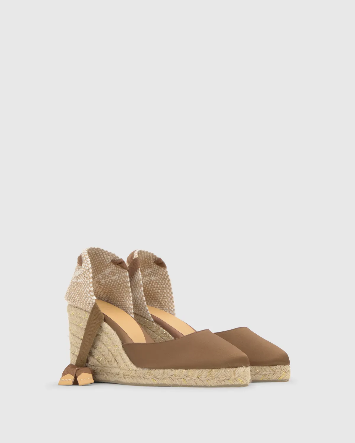 Castaner Joyce 8/006 espadrilles moka satijn 9 cm