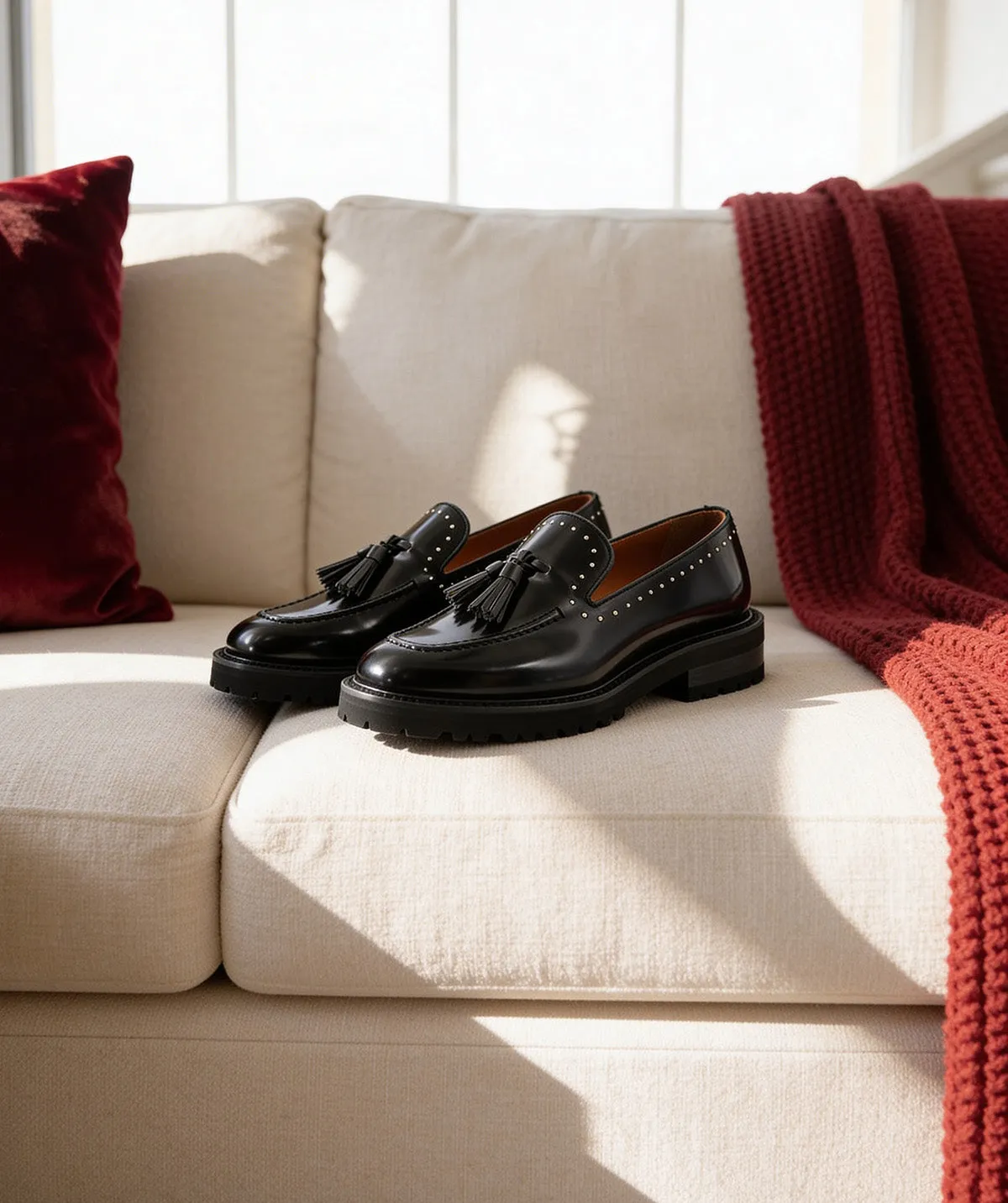 Finsbury Eglantine loafers zwart leer zilver