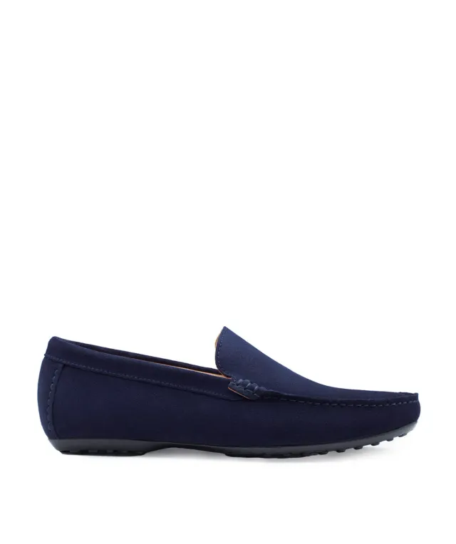 Finsbury DANDY blauwe loafers suède kalfsleer