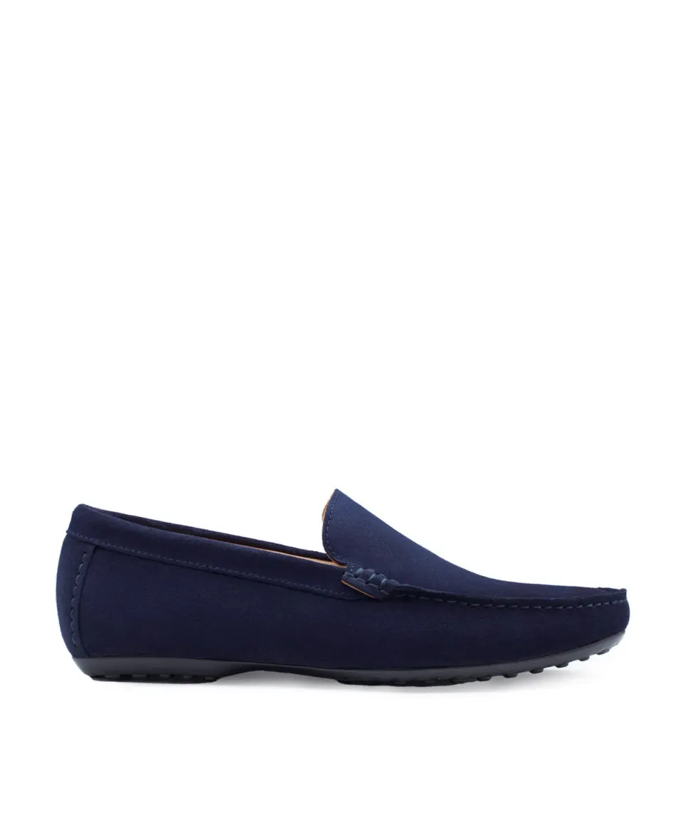 Finsbury DANDY blauwe loafers suède kalfsleer