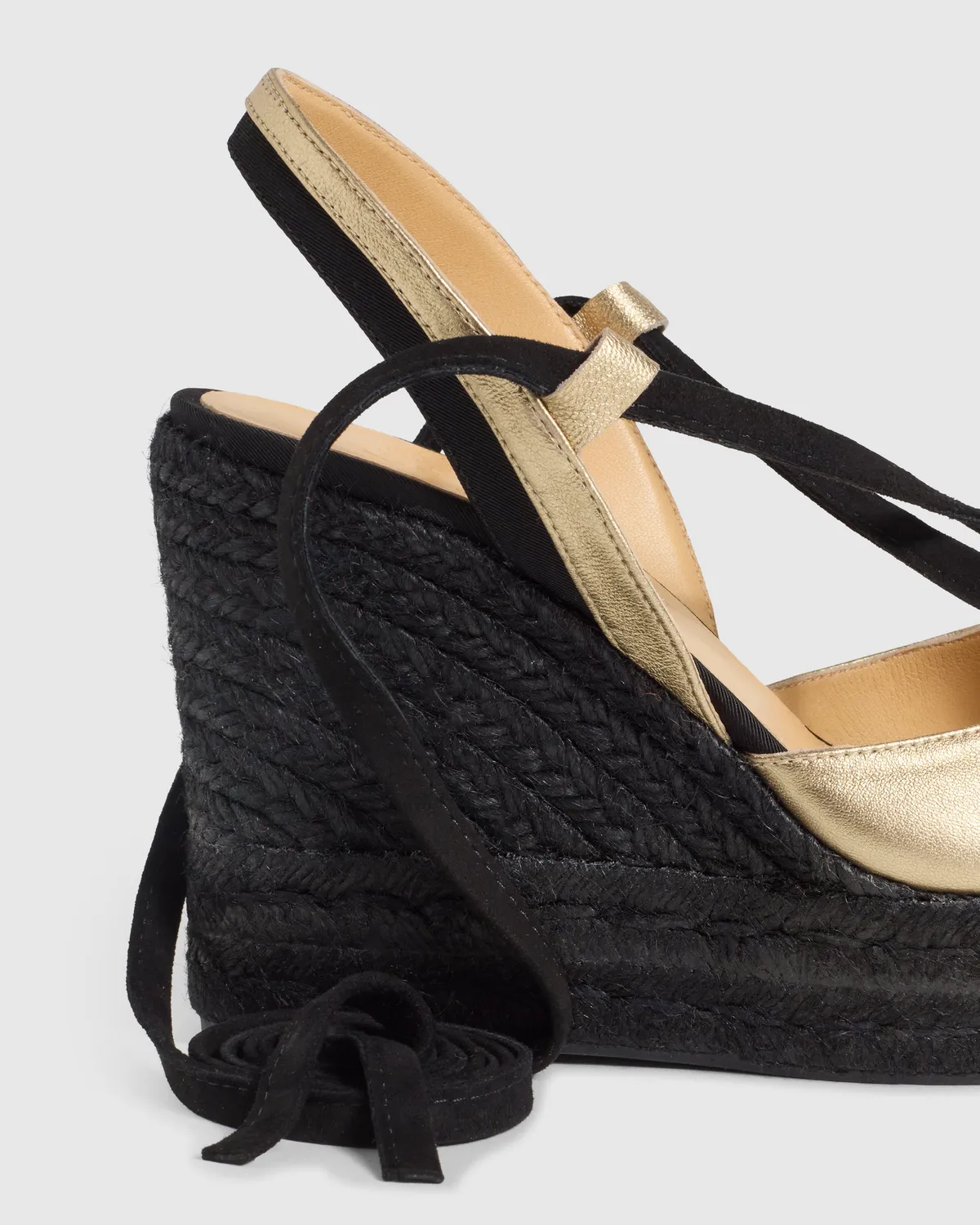 Castaner Casilda CSC/8ED/118 espadrilles zwart-goud peep-toe