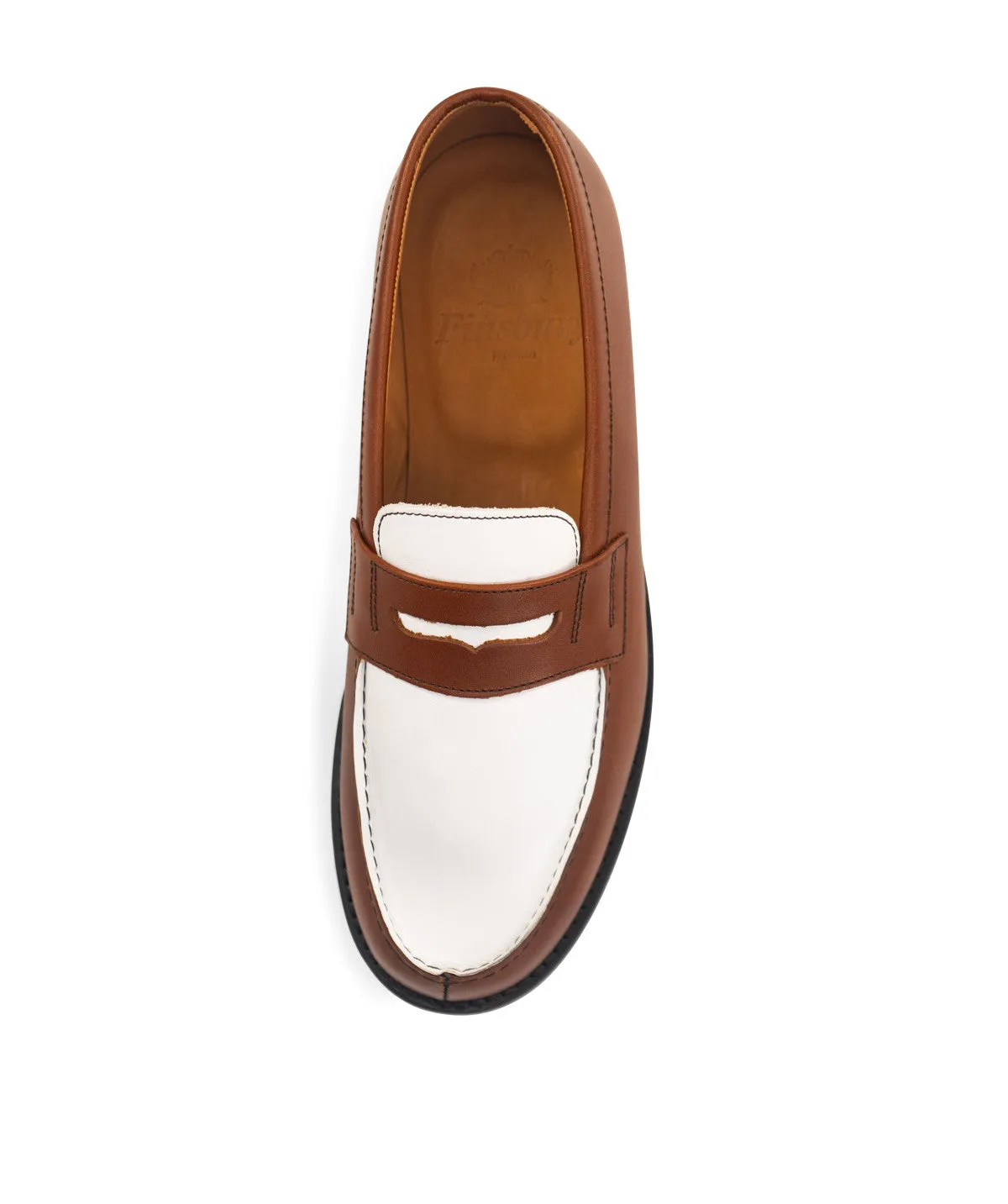 Finsbury Lilou leren loafers cognac-wit leer