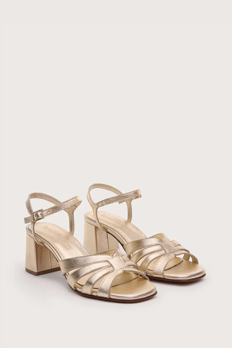 Bryan Stepwise Pearl Bella sandalen leer brede hak