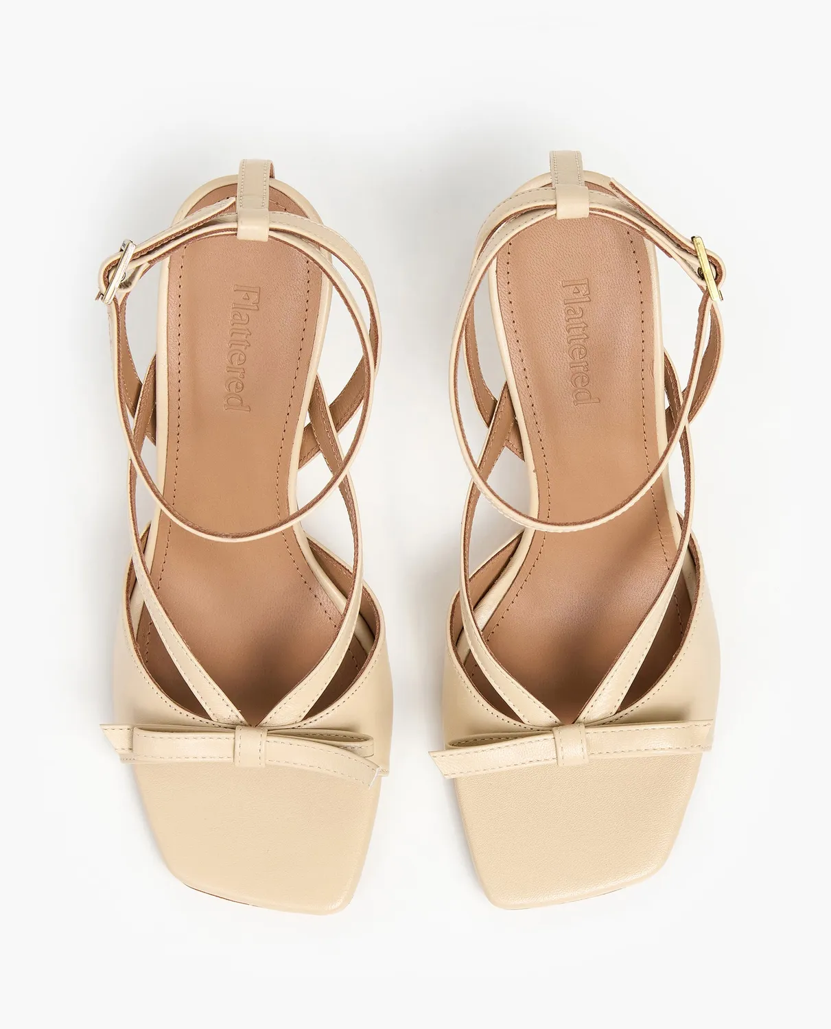 Flattered Margo sandalen crème leer 80 mm hak