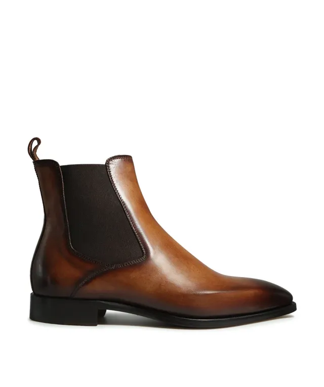 Finsbury Firenze enkellaarzen bruin patina leer