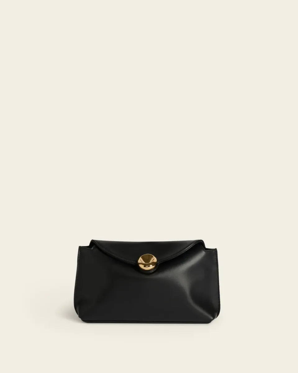 Flattered Gaia clutch zwart leer