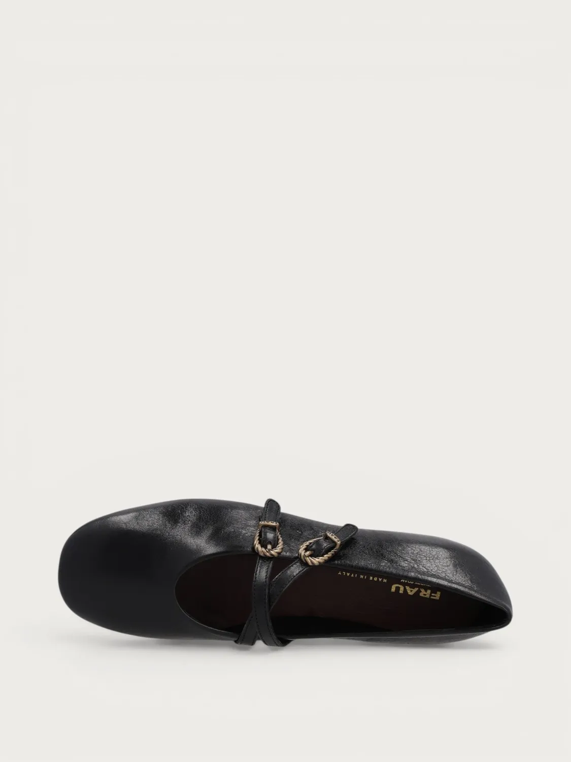 Frau Verona ballerina's zwart leer vintage